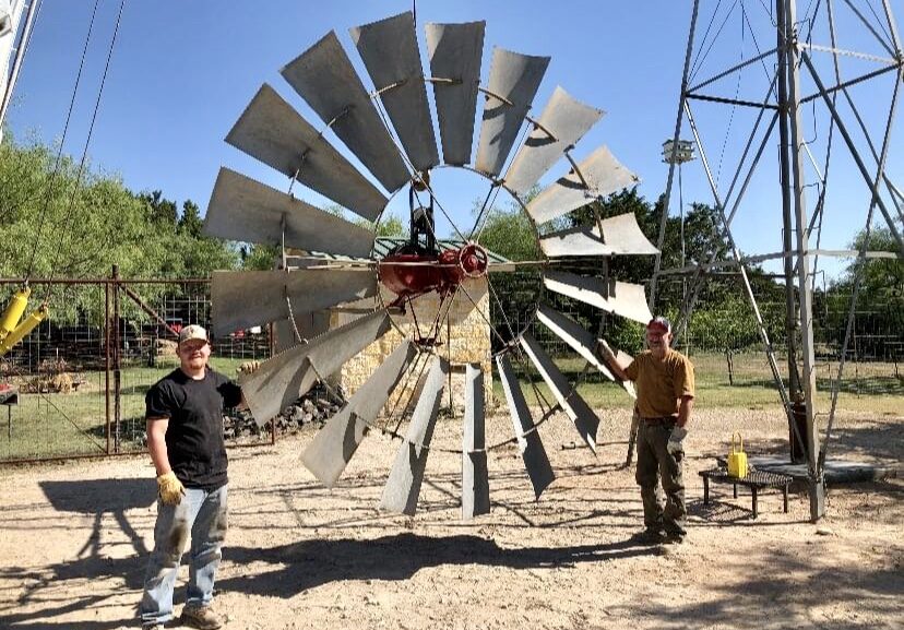 Concrete livestock water tank on a ranch
